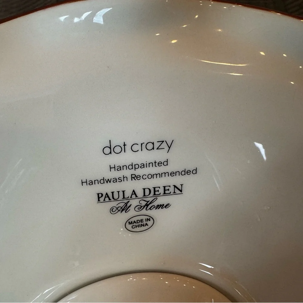 Paula Deen - Dot Crazy Yellow & White Handpainted Cake - Dessert Stand